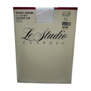 LE STUDIO Silken Sheer Sandalfoot Pantyhose SIZE B White